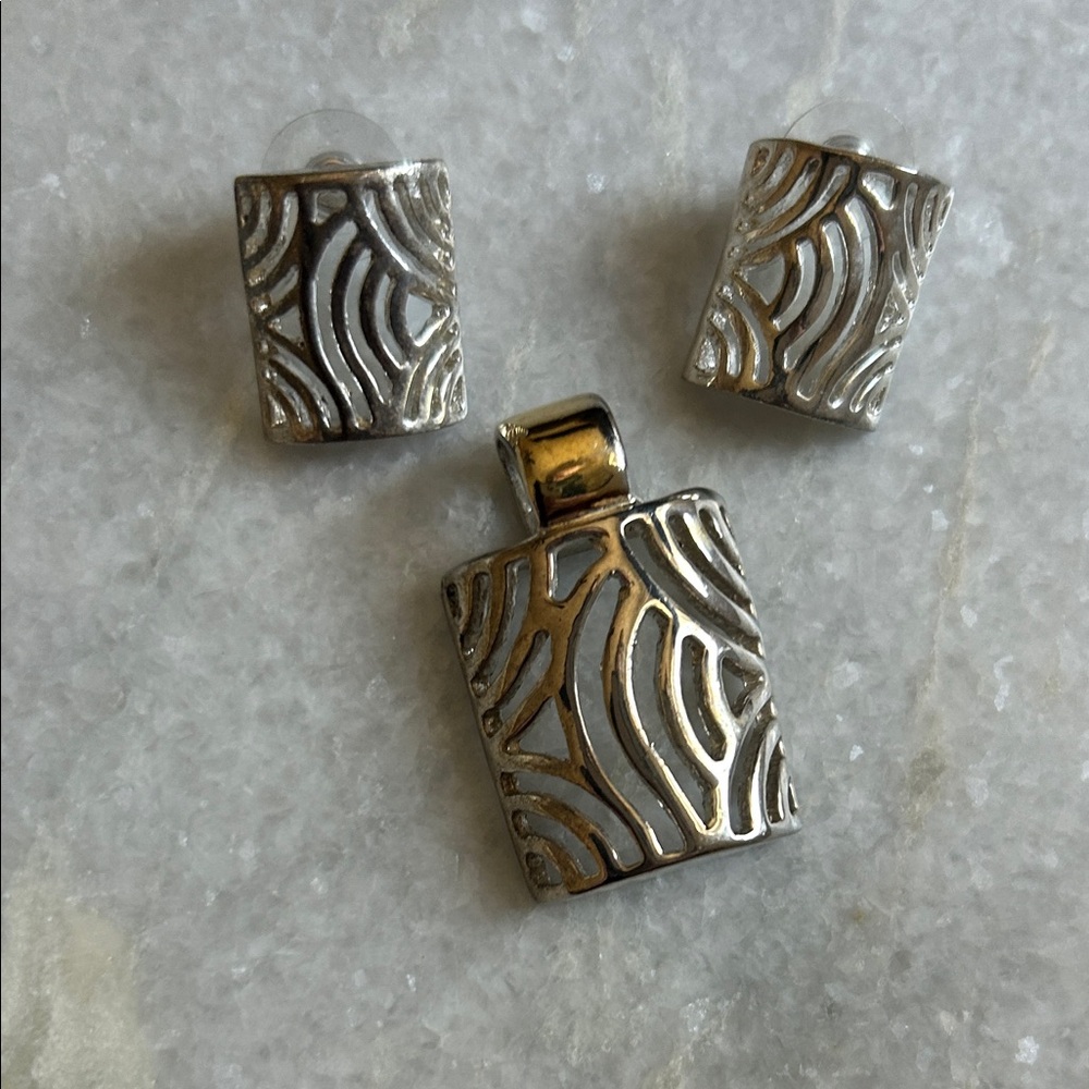 Elegant Silver and Gold Jewelry Set
